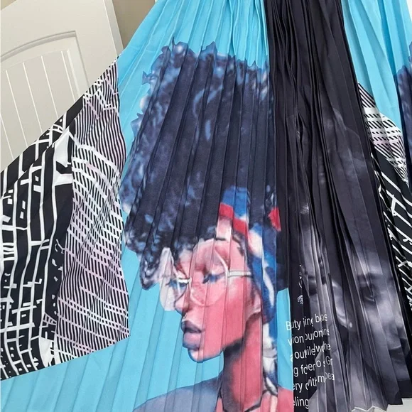 Beautiful Halo street fashion cool girl printed midi a-line skirt, women’s. - Picture 2 of 9